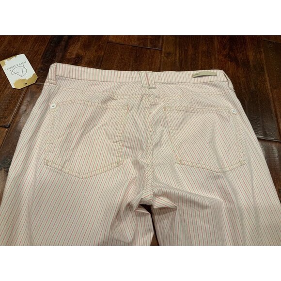 Pilcro and the Letterpress White, Pink, & Blue Striped Skinny Jeans, Size 27 - Picture 6 of 8